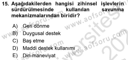 Sosyal Hizmet Kuram Ve Yaklaşımları Dersi 2023 - 2024 Yılı (Vize) Ara Sınav Soruları 15. Soru