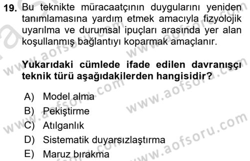Sosyal Hizmet Kuram Ve Yaklaşımları Dersi Ara Sınavı Deneme Sınav Soruları 19. Soru
