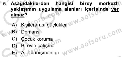 Sosyal Hizmet Kuram Ve Yaklaşımları Dersi 2023 - 2024 Yılı (Final) Dönem Sonu Sınav Soruları 5. Soru