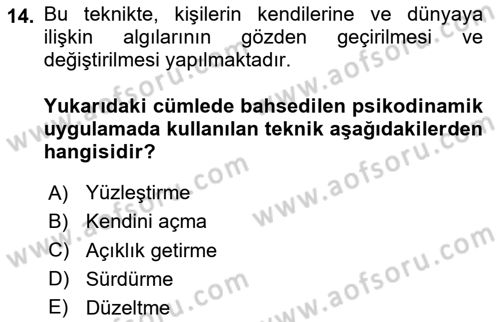 Sosyal Hizmet Kuram Ve Yaklaşımları Dersi 2024 - 2025 Yılı (Vize) Ara Sınav Soruları 14. Soru