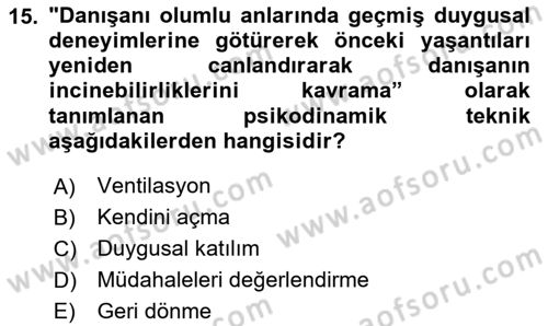 Sosyal Hizmet Kuram Ve Yaklaşımları Dersi 2024 - 2025 Yılı (Vize) Ara Sınav Soruları 15. Soru