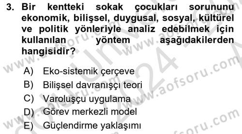Sosyal Hizmet Kuram Ve Yaklaşımları Dersi 2024 - 2025 Yılı (Vize) Ara Sınav Soruları 3. Soru