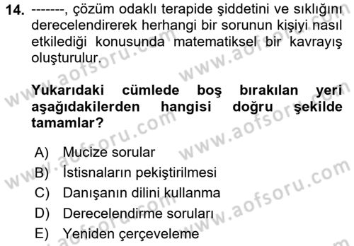 Sosyal Hizmet Kuram Ve Yaklaşımları Dersi 2024 - 2025 Yılı (Final) Dönem Sonu Sınav Soruları 14. Soru