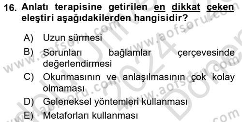 Sosyal Hizmet Kuram Ve Yaklaşımları Dersi 2024 - 2025 Yılı (Final) Dönem Sonu Sınav Soruları 16. Soru