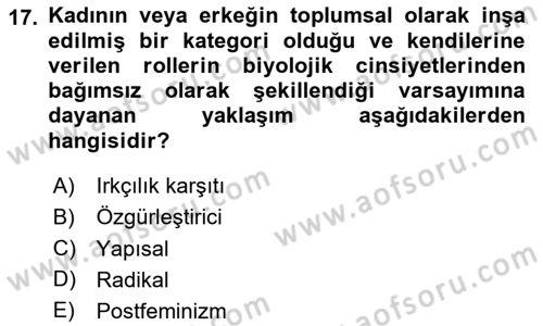 Sosyal Hizmet Kuram Ve Yaklaşımları Dersi 2024 - 2025 Yılı (Final) Dönem Sonu Sınav Soruları 17. Soru