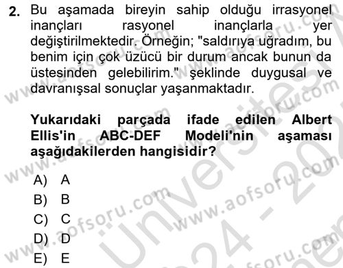 Sosyal Hizmet Kuram Ve Yaklaşımları Dersi 2024 - 2025 Yılı (Final) Dönem Sonu Sınav Soruları 2. Soru
