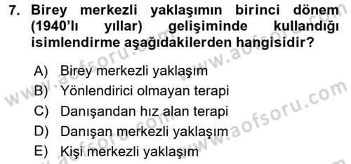Sosyal Hizmet Kuram Ve Yaklaşımları Dersi 2024 - 2025 Yılı (Final) Dönem Sonu Sınav Soruları 7. Soru