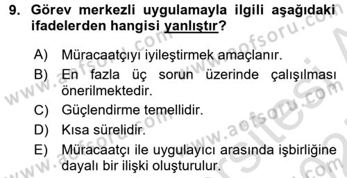 Sosyal Hizmet Kuram Ve Yaklaşımları Dersi 2024 - 2025 Yılı (Final) Dönem Sonu Sınav Soruları 9. Soru