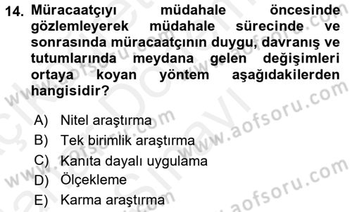Sosyal Hizmet Kuramları 2 Dersi 2018 - 2019 Yılı (Final) Dönem Sonu Sınav Soruları 14. Soru