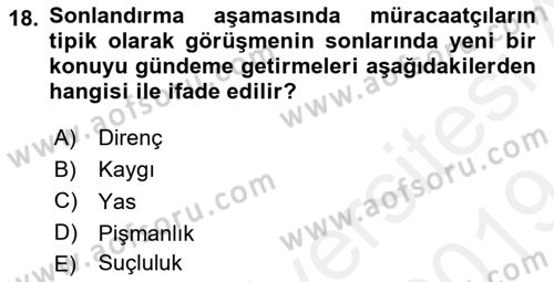 Sosyal Hizmet Kuramları 2 Dersi 2018 - 2019 Yılı (Final) Dönem Sonu Sınav Soruları 18. Soru