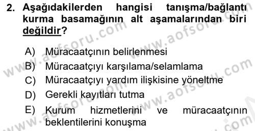 Sosyal Hizmet Kuramları 2 Dersi 2018 - 2019 Yılı (Final) Dönem Sonu Sınav Soruları 2. Soru