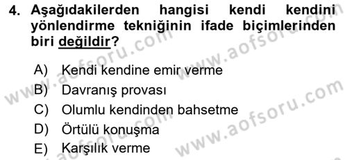 Bireylerle Sosyal Hizmet Dersi 2022 - 2023 Yılı Yaz Okulu Sınav Soruları 4. Soru