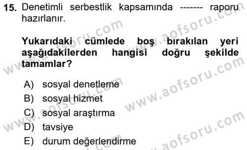 Sosyal Hizmette Kayıt Tutma Ve Rapor Yazma Dersi 2020 - 2021 Yılı Yaz Okulu Sınav Soruları 15. Soru