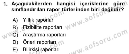 Sosyal Hizmette Kayıt Tutma Ve Rapor Yazma Dersi 2021 - 2022 Yılı (Vize) Ara Sınav Soruları 1. Soru
