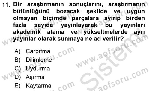 Sosyal Hizmette Kayıt Tutma Ve Rapor Yazma Dersi 2021 - 2022 Yılı (Vize) Ara Sınav Soruları 11. Soru