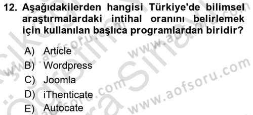 Sosyal Hizmette Kayıt Tutma Ve Rapor Yazma Dersi 2021 - 2022 Yılı (Vize) Ara Sınav Soruları 12. Soru