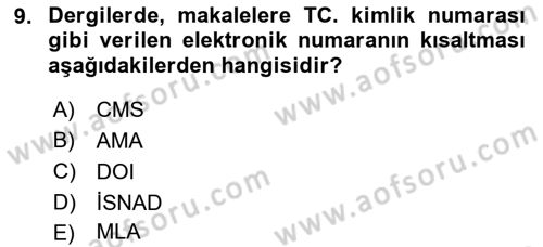 Sosyal Hizmette Kayıt Tutma Ve Rapor Yazma Dersi 2021 - 2022 Yılı (Final) Dönem Sonu Sınav Soruları 9. Soru