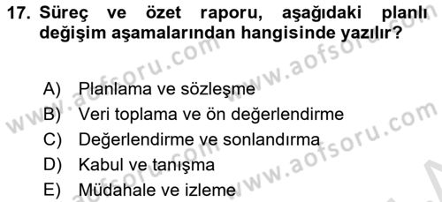Sosyal Hizmette Kayıt Tutma Ve Rapor Yazma Dersi 2021 - 2022 Yılı Yaz Okulu Sınav Soruları 17. Soru