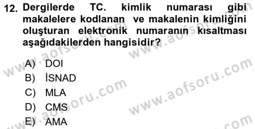 Sosyal Hizmette Kayıt Tutma Ve Rapor Yazma Dersi 2022 - 2023 Yılı Yaz Okulu Sınav Soruları 12. Soru