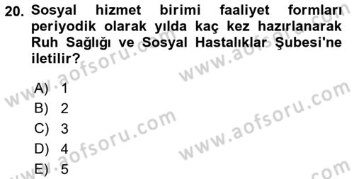 Sosyal Hizmette Kayıt Tutma Ve Rapor Yazma Dersi 2022 - 2023 Yılı Yaz Okulu Sınav Soruları 20. Soru