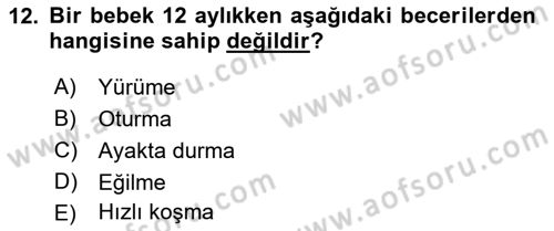 İnsan Davranışı Ve Sosyal Çevre 1 Dersi 2017 - 2018 Yılı (Vize) Ara Sınav Soruları 12. Soru