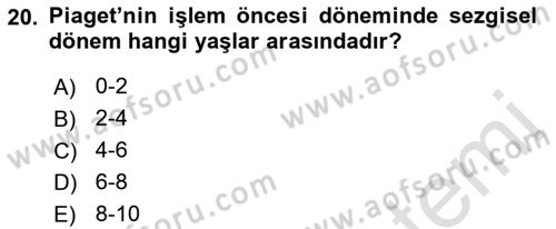 İnsan Davranışı Ve Sosyal Çevre 1 Dersi 2017 - 2018 Yılı (Vize) Ara Sınav Soruları 20. Soru