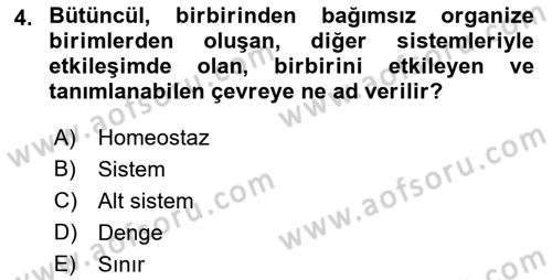 İnsan Davranışı Ve Sosyal Çevre 1 Dersi 2017 - 2018 Yılı (Vize) Ara Sınav Soruları 4. Soru