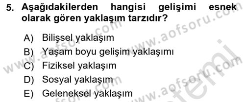 İnsan Davranışı Ve Sosyal Çevre 1 Dersi 2017 - 2018 Yılı (Vize) Ara Sınav Soruları 5. Soru
