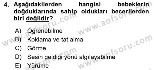 İnsan Davranışı Ve Sosyal Çevre 1 Dersi 2017 - 2018 Yılı (Final) Dönem Sonu Sınav Soruları 4. Soru