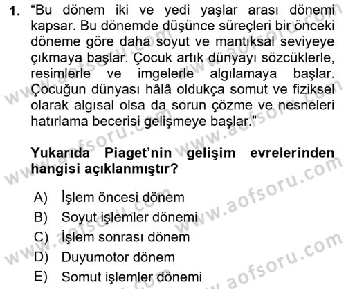 İnsan Davranışı Ve Sosyal Çevre 1 Dersi 2018 - 2019 Yılı (Final) Dönem Sonu Sınav Soruları 1. Soru