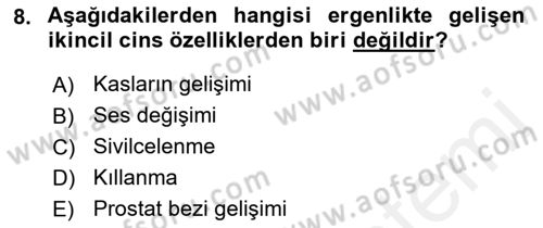 İnsan Davranışı Ve Sosyal Çevre 1 Dersi 2018 - 2019 Yılı (Final) Dönem Sonu Sınav Soruları 8. Soru