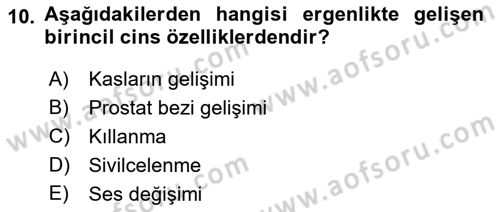 İnsan Davranışı Ve Sosyal Çevre 1 Dersi 2018 - 2019 Yılı Yaz Okulu Sınav Soruları 10. Soru