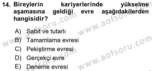 İnsan Davranışı Ve Sosyal Çevre 1 Dersi 2018 - 2019 Yılı Yaz Okulu Sınav Soruları 14. Soru