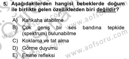 İnsan Davranışı Ve Sosyal Çevre 1 Dersi 2018 - 2019 Yılı Yaz Okulu Sınav Soruları 5. Soru