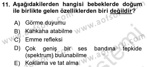 İnsan Davranışı Ve Sosyal Çevre 1 Dersi 2019 - 2020 Yılı (Vize) Ara Sınav Soruları 11. Soru