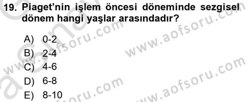 İnsan Davranışı Ve Sosyal Çevre 1 Dersi Ara Sınavı Deneme Sınav Soruları 19. Soru