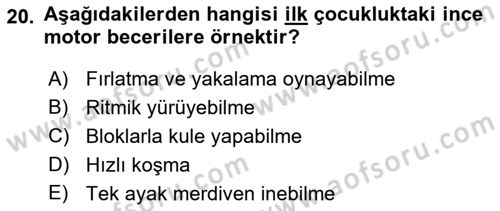 İnsan Davranışı Ve Sosyal Çevre 1 Dersi 2019 - 2020 Yılı (Vize) Ara Sınavı 20. Soru