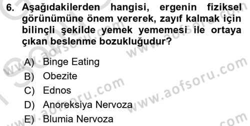 İnsan Davranışı Ve Sosyal Çevre 1 Dersi 2019 - 2020 Yılı (Final) Dönem Sonu Sınav Soruları 6. Soru