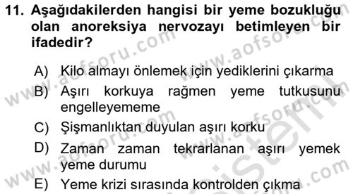 İnsan Davranışı Ve Sosyal Çevre 1 Dersi 2020 - 2021 Yılı Yaz Okulu Sınav Soruları 11. Soru