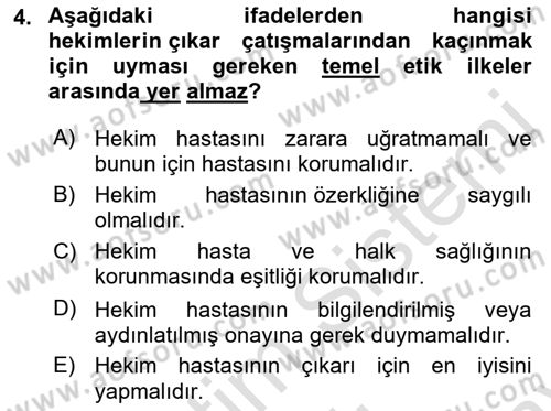 İnsan Davranışı Ve Sosyal Çevre 1 Dersi 2021 - 2022 Yılı (Final) Dönem Sonu Sınav Soruları 4. Soru