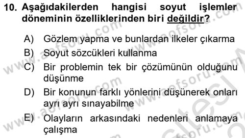 İnsan Davranışı Ve Sosyal Çevre 1 Dersi 2021 - 2022 Yılı Yaz Okulu Sınav Soruları 10. Soru