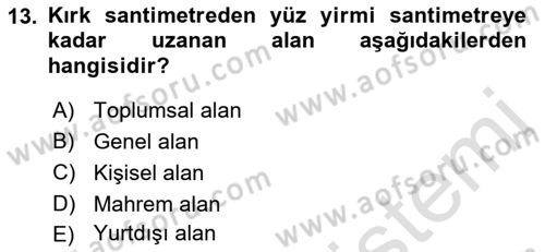 İnsan Davranışı Ve Sosyal Çevre 1 Dersi 2021 - 2022 Yılı Yaz Okulu Sınav Soruları 13. Soru