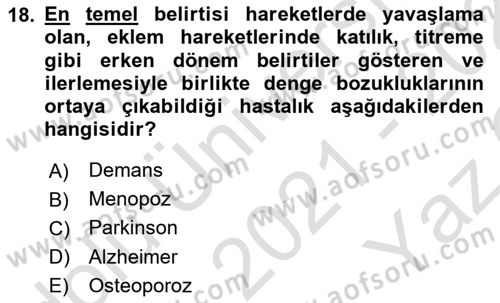 İnsan Davranışı Ve Sosyal Çevre 1 Dersi 2021 - 2022 Yılı Yaz Okulu Sınav Soruları 18. Soru