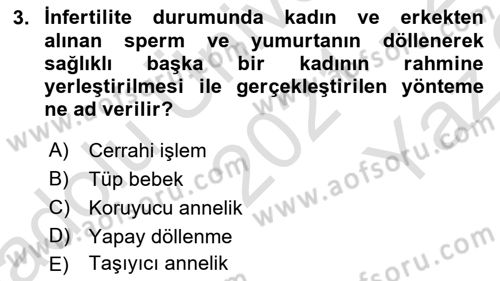 İnsan Davranışı Ve Sosyal Çevre 1 Dersi 2021 - 2022 Yılı Yaz Okulu Sınav Soruları 3. Soru
