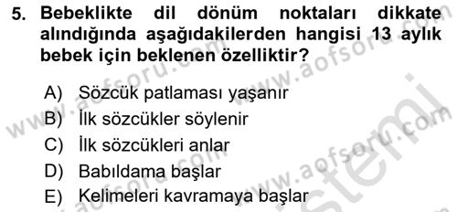 İnsan Davranışı Ve Sosyal Çevre 1 Dersi 2021 - 2022 Yılı Yaz Okulu Sınav Soruları 5. Soru