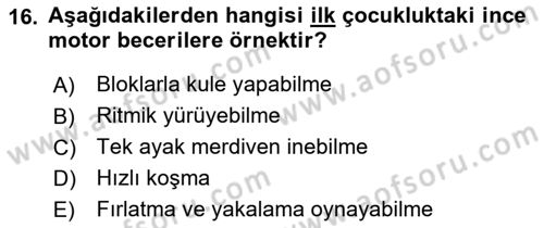 İnsan Davranışı Ve Sosyal Çevre 1 Dersi 2022 - 2023 Yılı (Vize) Ara Sınav Soruları 16. Soru