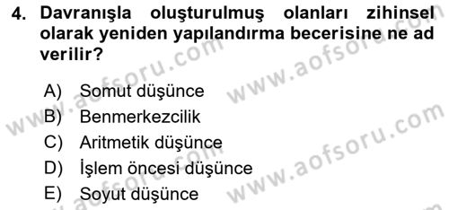 İnsan Davranışı Ve Sosyal Çevre 1 Dersi 2022 - 2023 Yılı Yaz Okulu Sınav Soruları 4. Soru
