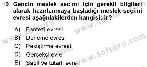 İnsan Davranışı Ve Sosyal Çevre 1 Dersi 2023 - 2024 Yılı (Final) Dönem Sonu Sınav Soruları 10. Soru
