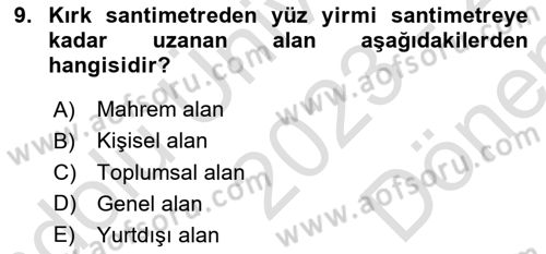 İnsan Davranışı Ve Sosyal Çevre 1 Dersi 2023 - 2024 Yılı (Final) Dönem Sonu Sınav Soruları 9. Soru