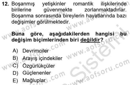 İnsan Davranışı Ve Sosyal Çevre 1 Dersi 2023 - 2024 Yılı Yaz Okulu Sınav Soruları 12. Soru